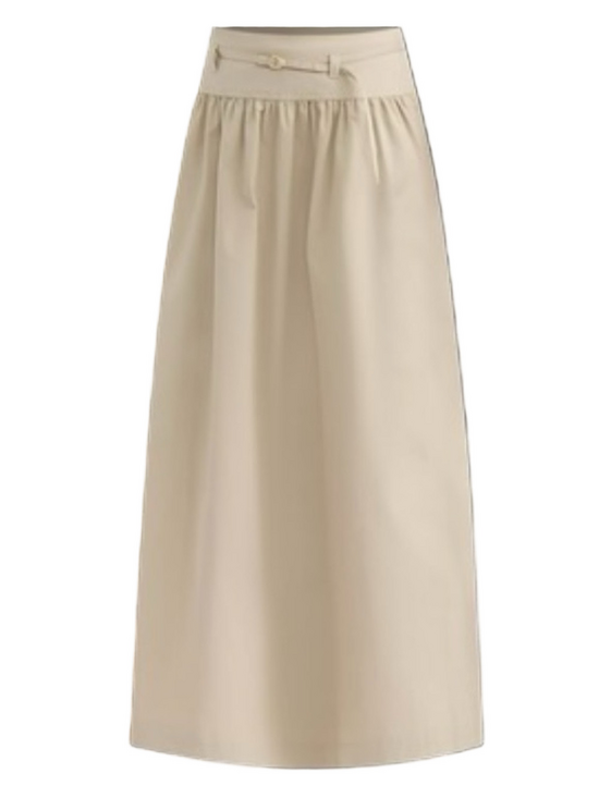 LOFT Dresses & Skirts - Khaki Tan Crisp Twill Maxi Skirt Pockets Size 10 NWOT